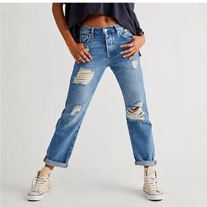 SOLD-We The Free Free People Straight Leg Distressed Jeans